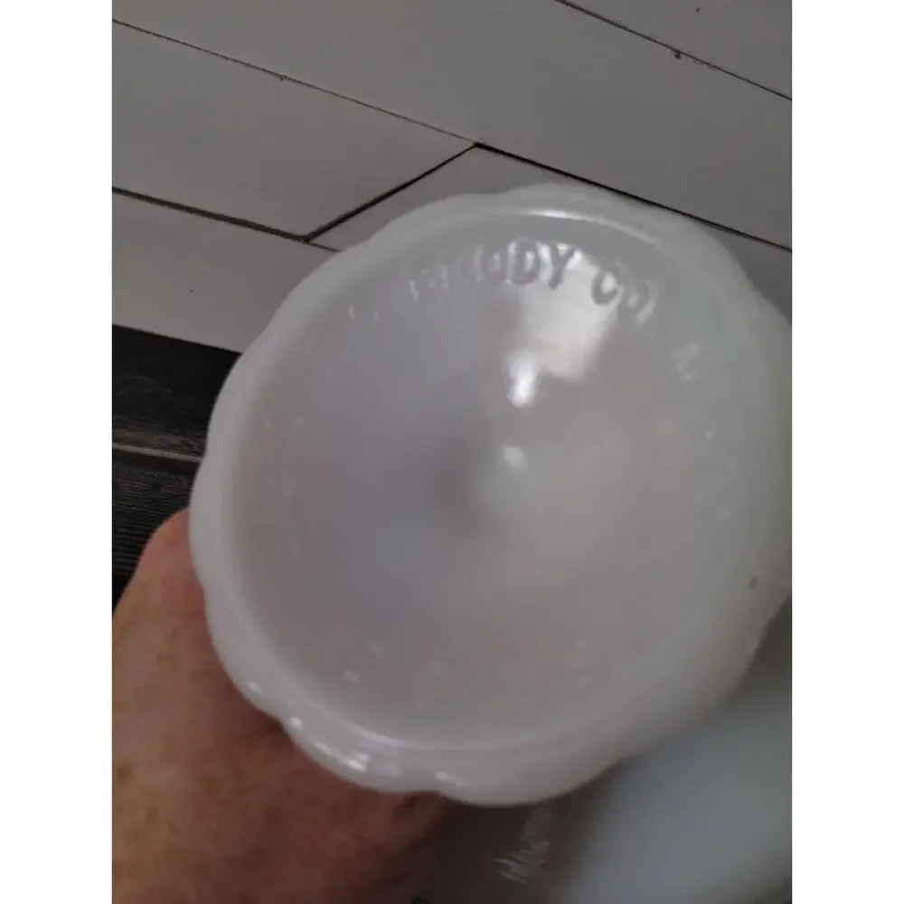 Vintage E.O. Brody Company Milk Glass Pedestal Bowl Mid to Late-20th Century